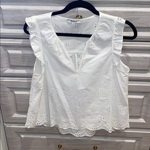 Madewell white flutter sleeve top